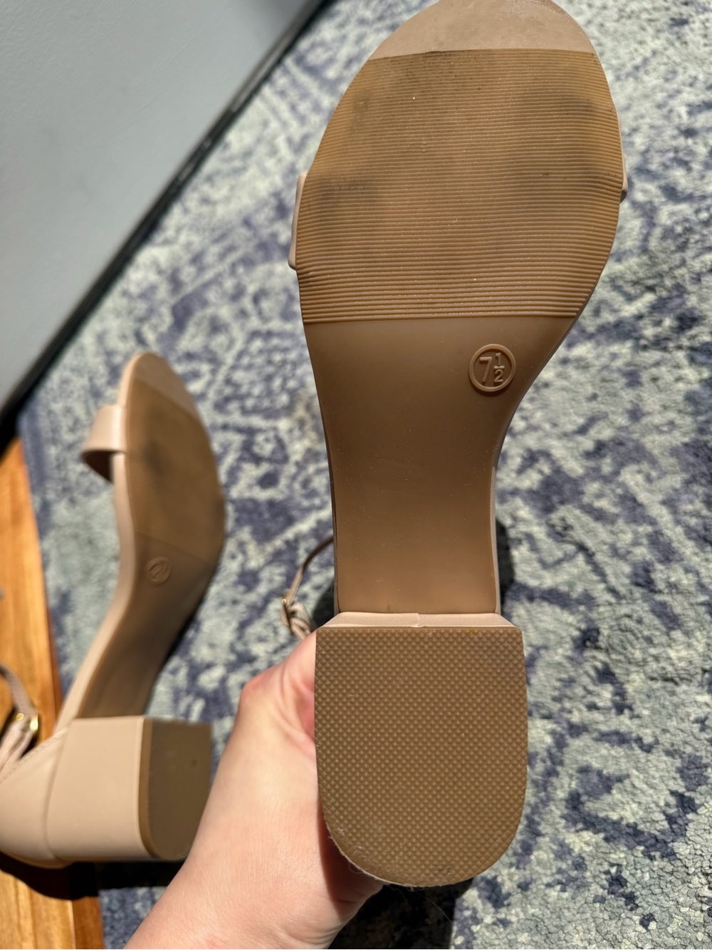 Madden Girl Beige Ankle-Strap Block Heels - Picture 6 of 6